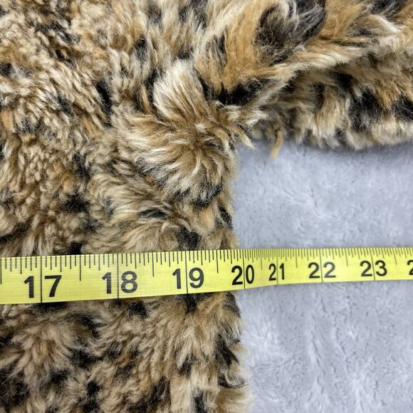 Steve Madden Faux Fur Coat Jacket Womens M Animal Print Tiger Leopard Mob Wife - Picture 8 of 10
